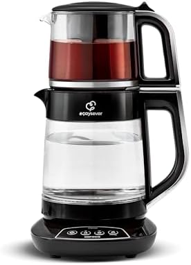 Karaca Caysever Machine à Thé en Acier et Verre Chrome 1700W
