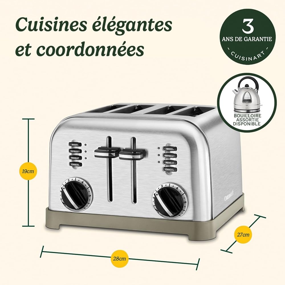 Cuisinart Grille-pain 4 Tranches en Acier Inoxydable