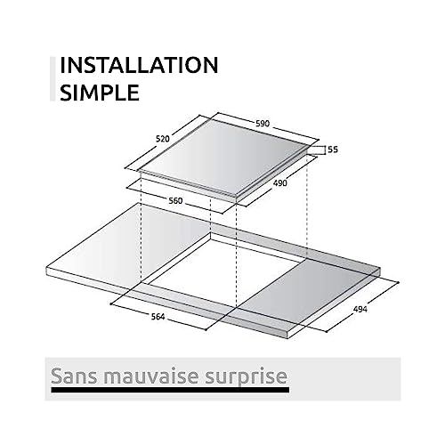 Beldeko Plaque de Cuisson Induction Encastrable 4 Feux 7500W