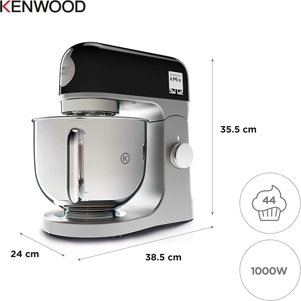 Kenwood kMix KMX750BK Robot Pâtissier Noir en Métal 1000W