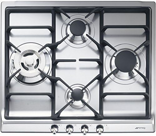 Smeg SER60SGH3 Plaque de Cuisson à Gaz 4 Foyers Inox