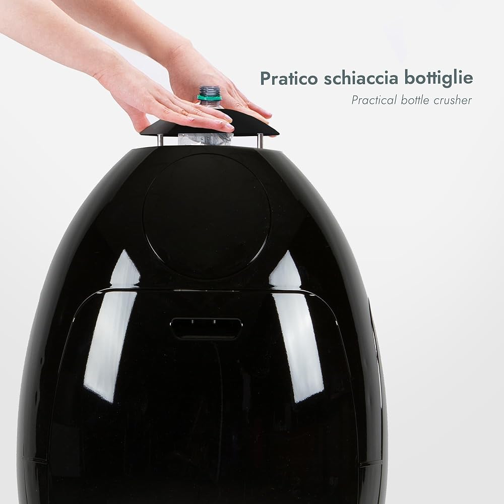 SoldiDesign Ovetto Poubelle de Recyclage Tri Sélectif 54 L Noir Brillant