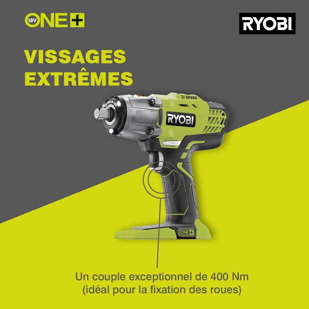 Ryobi ONE+ R18IW3-0 Boulonneuse Électrique sans Fil 18V 400 Nm