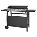 Happy Garden Valencia Plancha au Gaz 4 Brûleurs avec Chariot 10kW