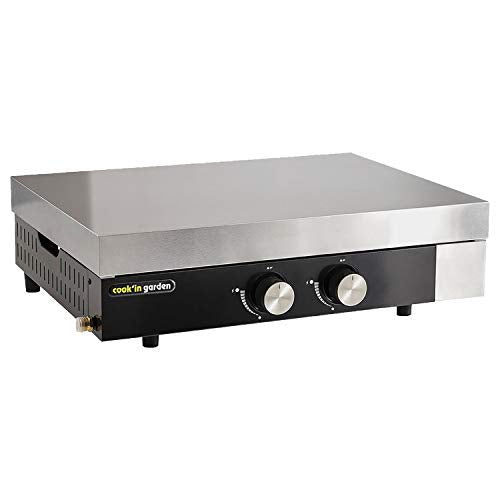 Cook'in Garden Finesta Plancha au Gaz 2 Brûleurs avec Capot