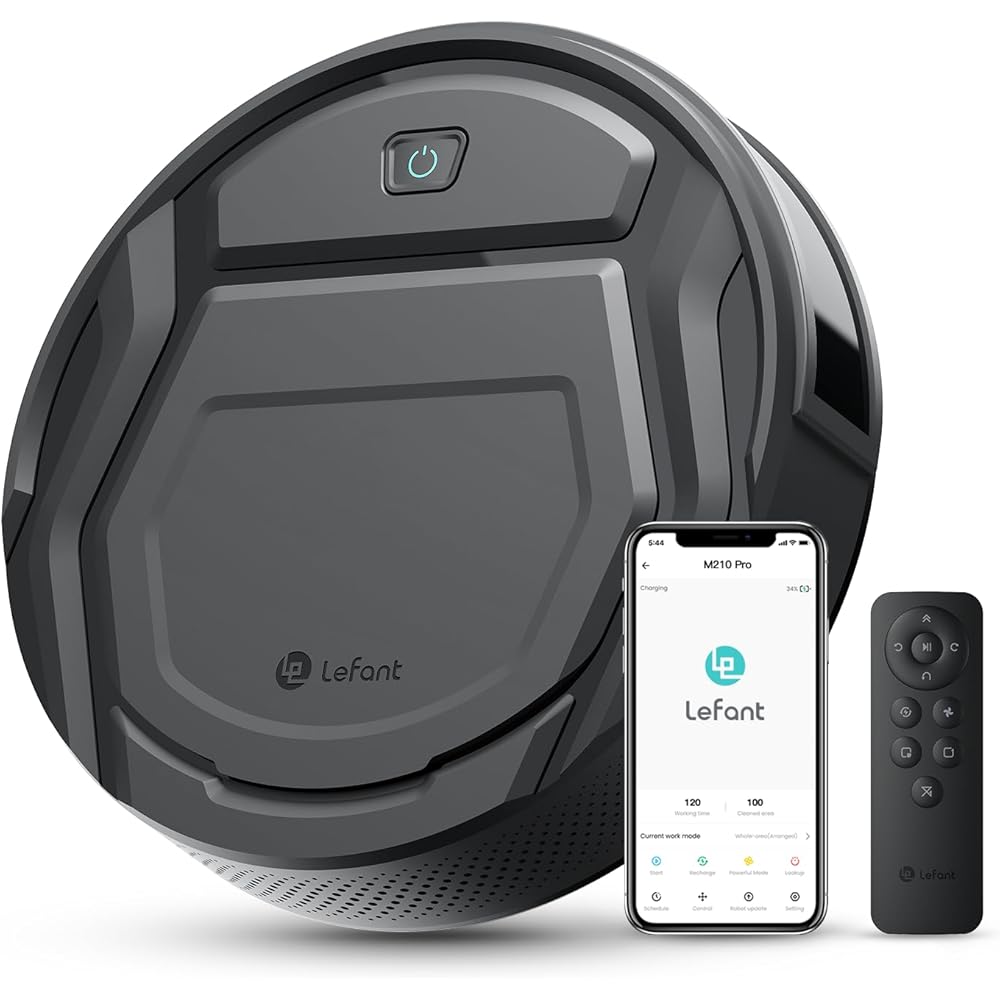 Lefant M210PG Aspirateur Robot Connecté avec Télécommande 2200 Pa