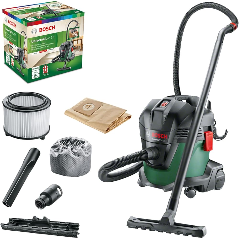 Bosch UniversalVac 15 Aspirateur de Chantier Eau et Poussière 15L