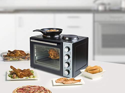 Bestron Cuisinière Mini-Four de Table avec Double Plaque de Cuisson