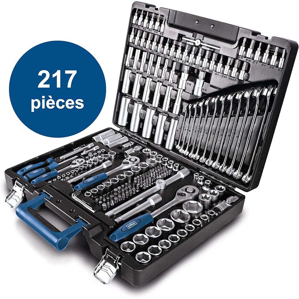 Scheppach TB217 Atelier Mobile Coffret à Outils Complet 217 Pièces