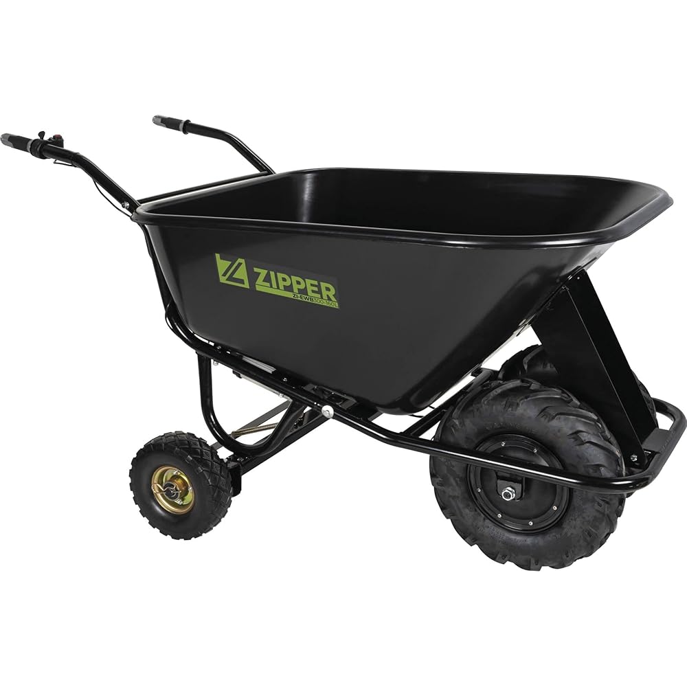 Zipper Brouette Électrique 160 L Batterie 40 V 6 Ah Charge 300 kg