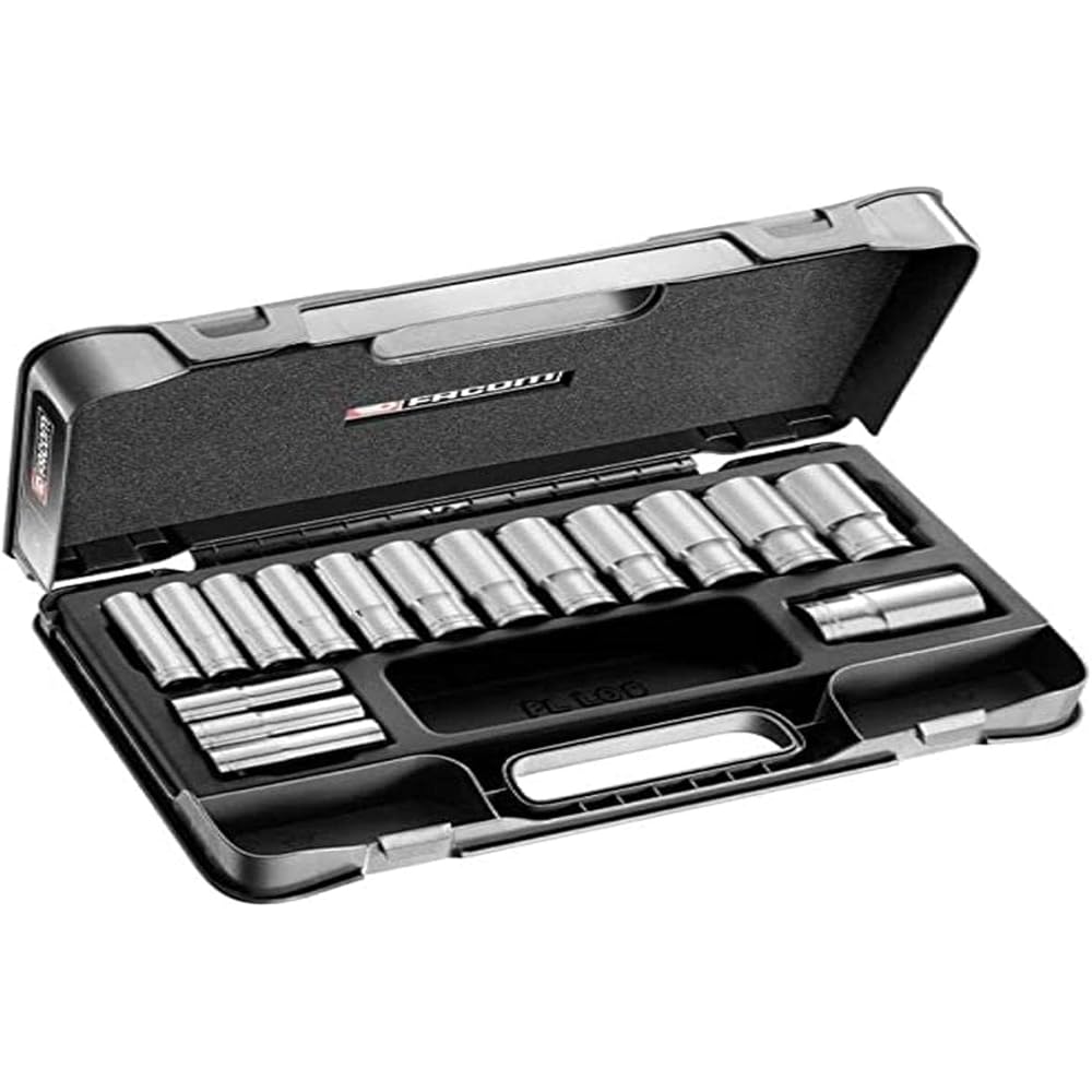 FACOM S.404AE Coffret de Douilles 1/2" Longues 12 Pans 16 Pièces